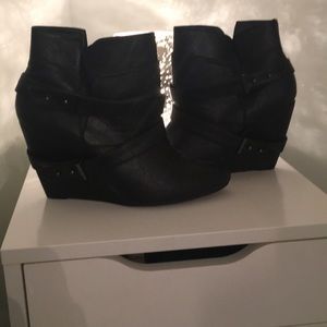 Black Wedge Bootie